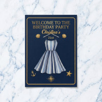 Póster de cumpleaños de la celebración de rayas de