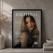 Póster de cumpleaños de revista personalizado eleg