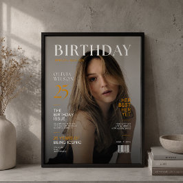 Póster de cumpleaños de revista personalizado eleg