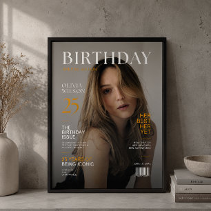 Póster de cumpleaños de revista personalizado eleg