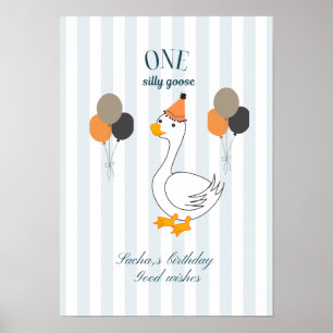 Póster de cumpleaños de un ganso tonto