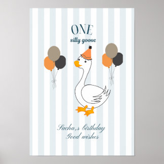 Póster de cumpleaños de un ganso tonto