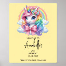Póster de cumpleaños de Unicornio Mágico | Letrero