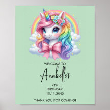 Póster de cumpleaños de Unicornio Mágico | Letrero