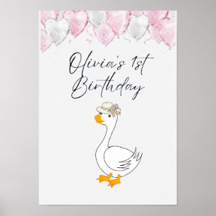 Póster de cumpleaños número 1 con nombre