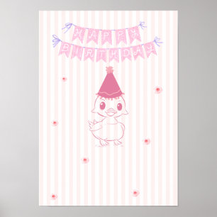 Póster de cumpleaños para bebé niña