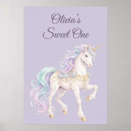 Póster de cumpleaños Pastel Cuento de Hadas Unicor