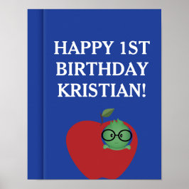 Póster de cumpleaños personalizado del ratón de bi