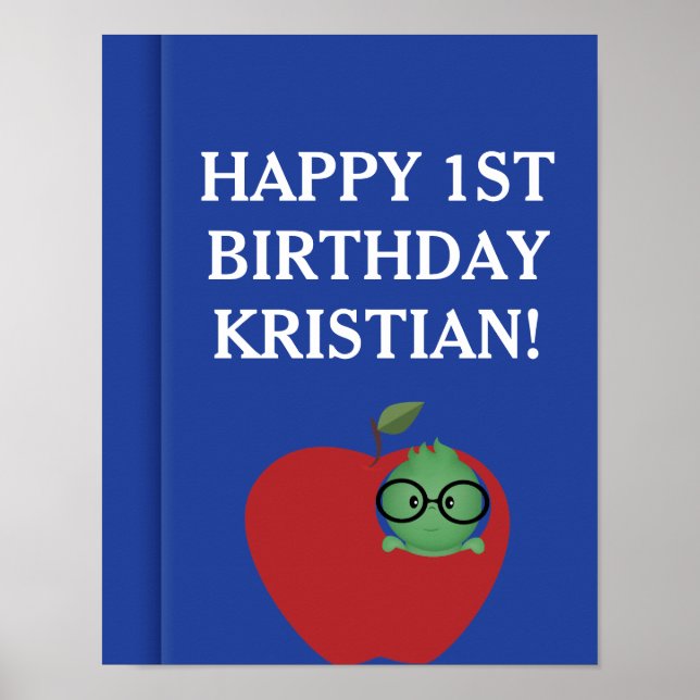 Póster de cumpleaños personalizado del ratón de bi (Frente)