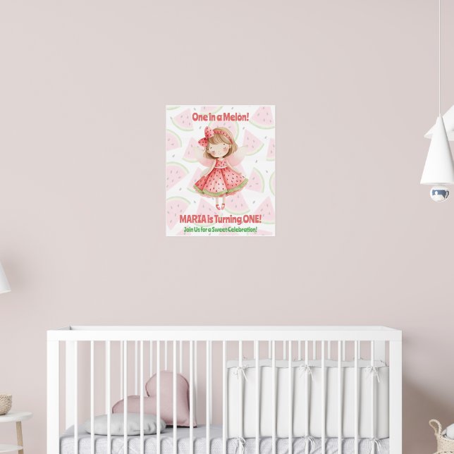 Póster de cumpleaños Uno en un Melón | Hada de san (Guardería 2)