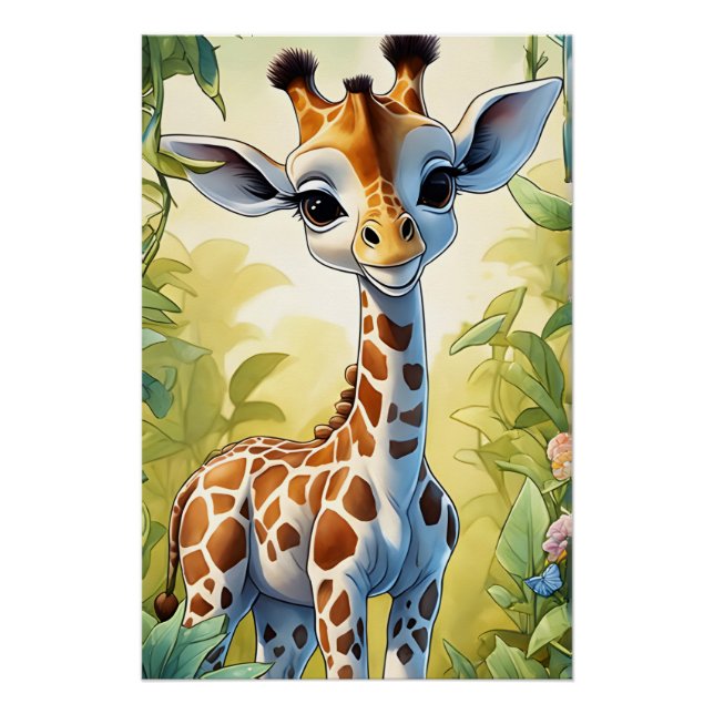 Poster de Cute Baby Giraffe (Anverso)