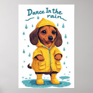 Póster de dachshund adorable