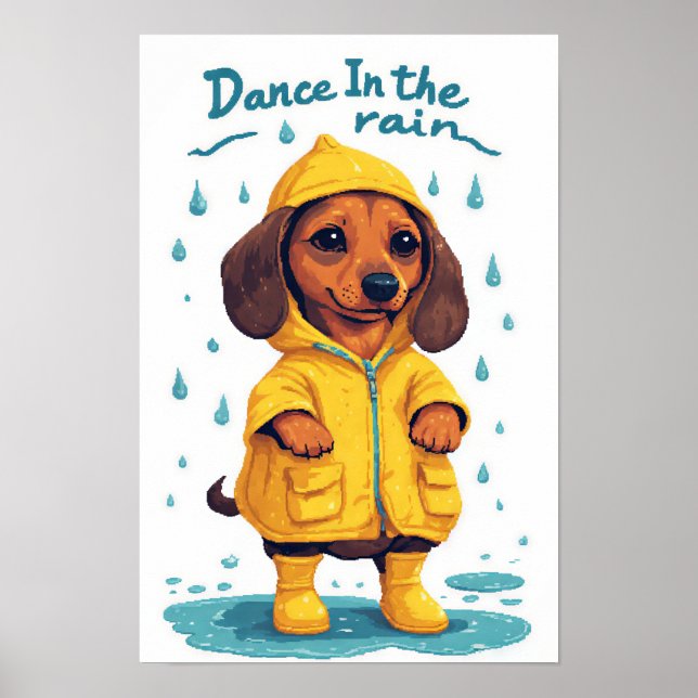 Póster de dachshund adorable (Frente)