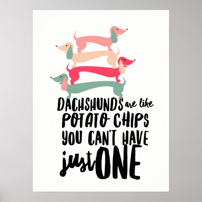 Póster de Dachshunds como Papas Fritas (Frente)