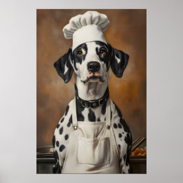 Póster de dálmata con gorro de chef, Póster de mas