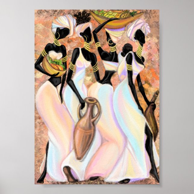 Póster de damas africanas hermosas - Pintura moder (Frente)