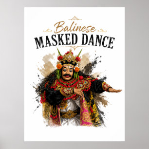 Póster de Danza Enmascarada Balinesa