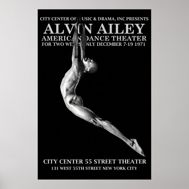 Póster de danza moderna de Alvin Ailey 1971 impres (Frente)
