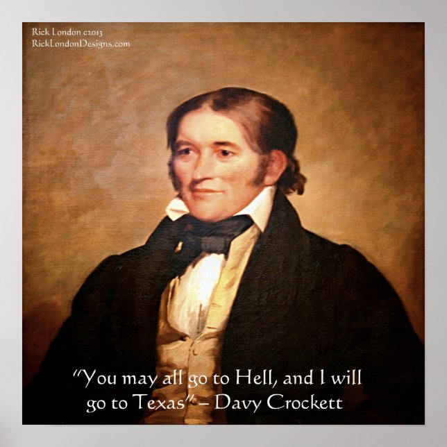 Póster de Davy Crockett "Yendo a Texas" (Frente)