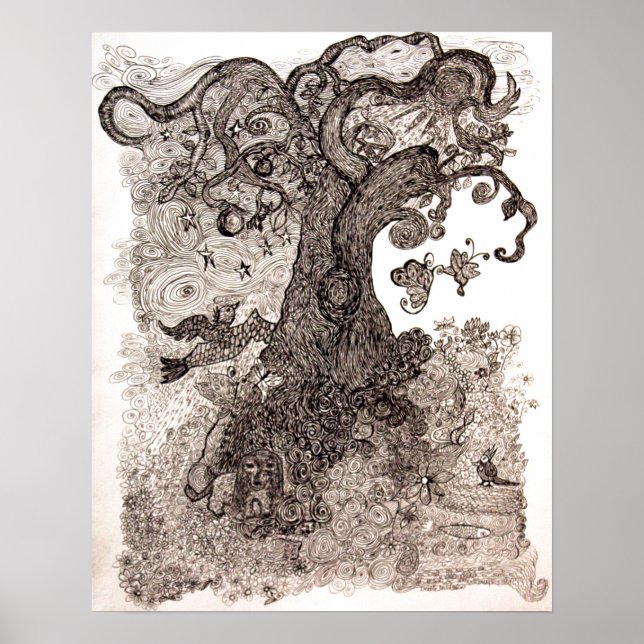 Póster de Debbie Davidsohn "Bosque Místico" (Frente)