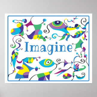 Póster de decoración abstracta Imagine para la hab