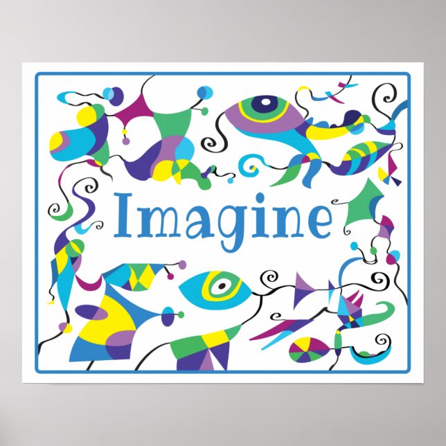 Póster de decoración abstracta Imagine para la hab (Frente)
