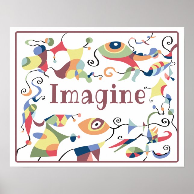 Póster de decoración abstracta Imagine para la hab (Frente)