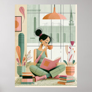 Póster de decoración de arte de pared de chica de 