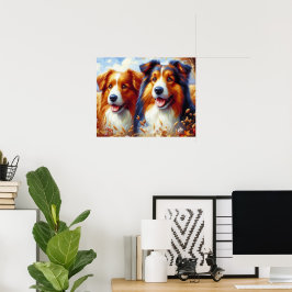 Poster de decoración de arte de perro de recuperac