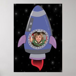 Poster de decoración de cumpleaños del espacio de 