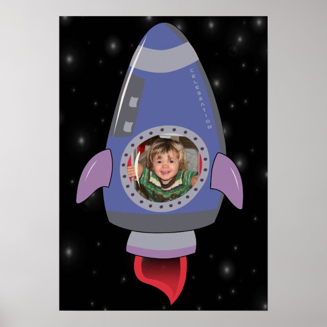 Poster de decoración de cumpleaños del espacio de  (Frente)