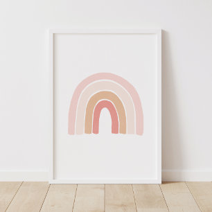 Póster de decoración de guardería arcoíris neutral