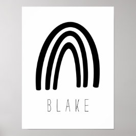 Poster de decoración de guardería con nombre arcoi