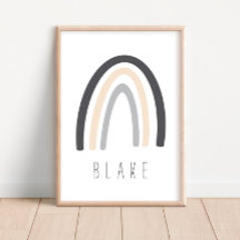 Poster de decoración de guardería con nombre arcoi