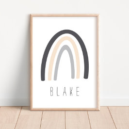 Poster de decoración de guardería con nombre arcoi