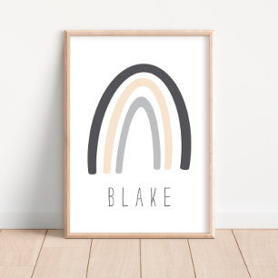 Poster de decoración de guardería con nombre arcoi