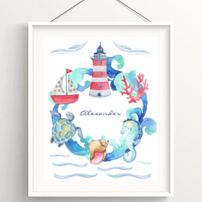 Poster de decoración de guardería de animales náut (Subido por el creador)