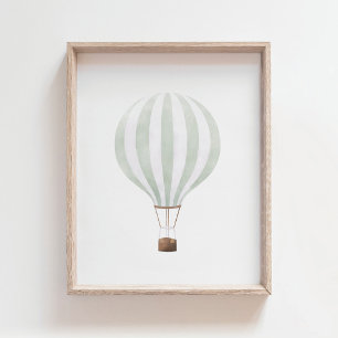 Póster de decoración de guardería de globo aerostá