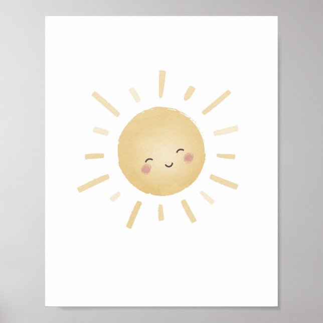 Póster de decoración de guardería neutral del sol  (Frente)