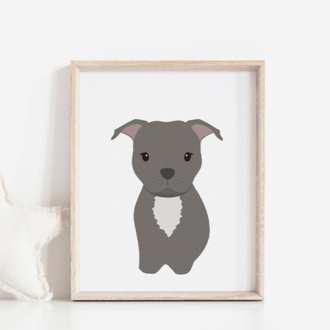Poster De Decoración De La Habitación Gray Pitbull (Subido por el creador)