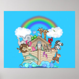 POSTER DE DECORACIÓN DE NURSERY NOAHS ARK