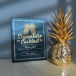 Poster de decoración del Boda del menú de bebidas