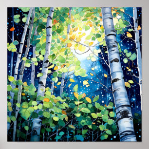 Poster de decoración del hogar del paisaje foresta