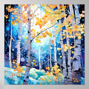 Poster de decoración del hogar del paisaje foresta