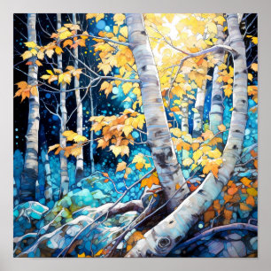 Poster de decoración del hogar del paisaje foresta