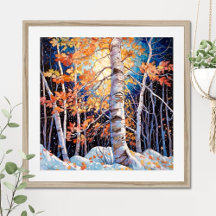 Poster de decoración del hogar del paisaje foresta