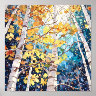 Poster de decoración del hogar del paisaje foresta