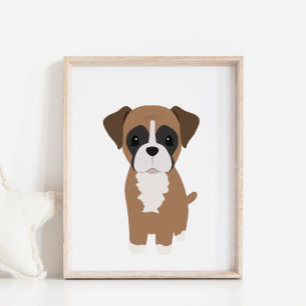 Poster de decoración infantil y de cachorro boxer