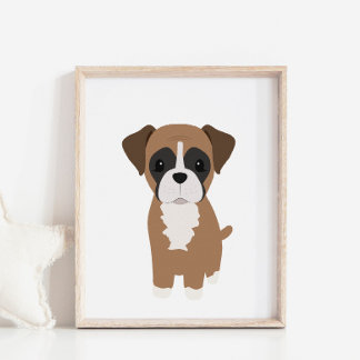 Poster de decoración infantil y de cachorro boxer