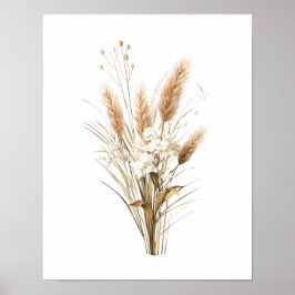 Póster de decoración neutral botánico boho de hier